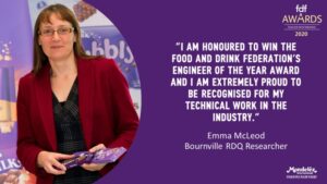 FDF 2020 Awards Emma McLeod for Food and Drink Engineer of the Year Award Mondelēz wins at Food and Drink Federation Awards